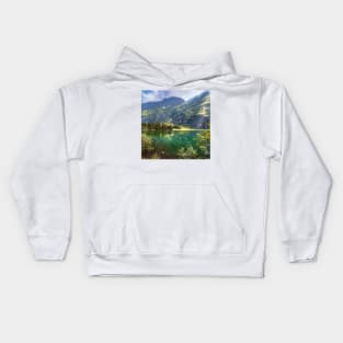 Mountain Print, Canadian Wall Art, Landscape Photography, Teal Decor, Mountain Lake Photography Kids Hoodie